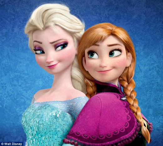 
	
	Elsa và Anna trong phim Frozen.
